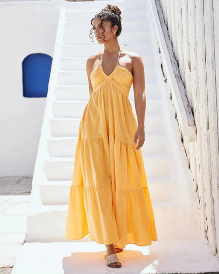 Carlotta Tie Back Flowy Maxi Dress
