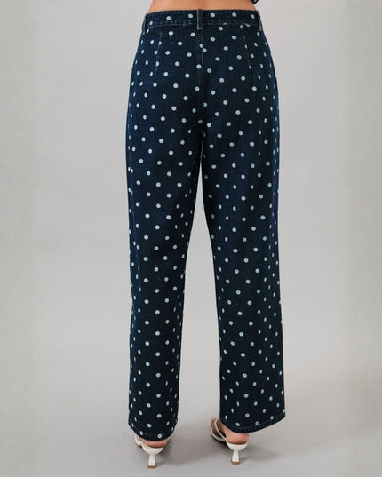 Polka Dot Denim Jeans