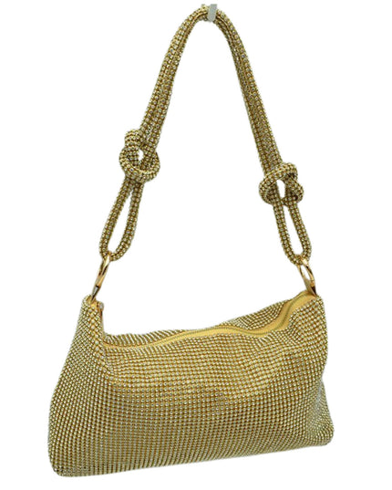 Knot Handle Sparkly Evening Shoulder Bag