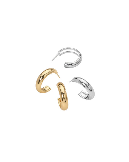 Stainless Steel 1" Hoop Earrings