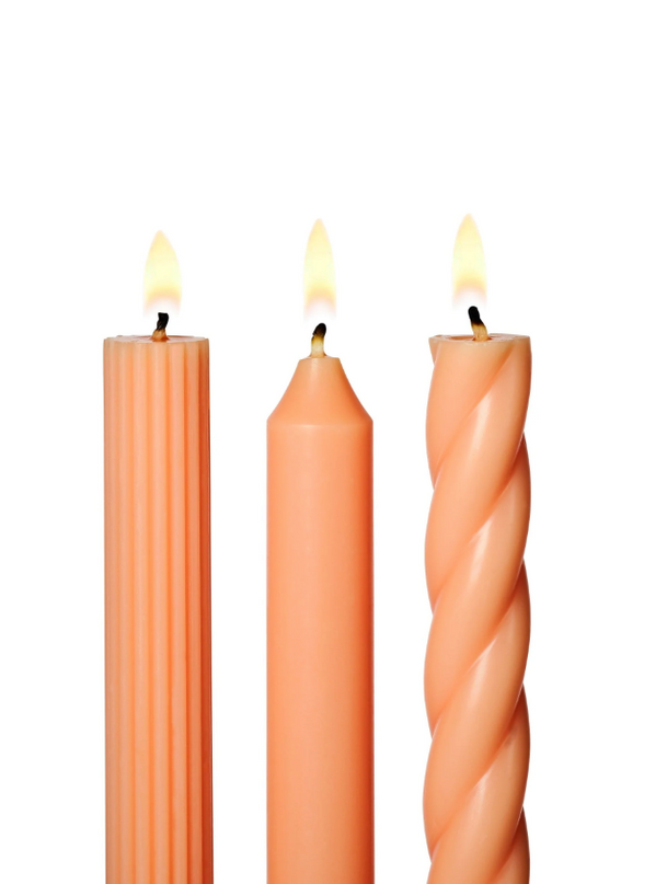 Three Pack Colored Unscented Candle Tapers