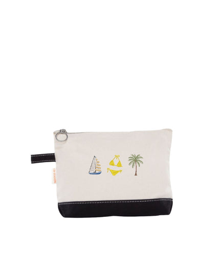 Nautical Makeup Bag 4 Icons Personalized Canvas Pouch