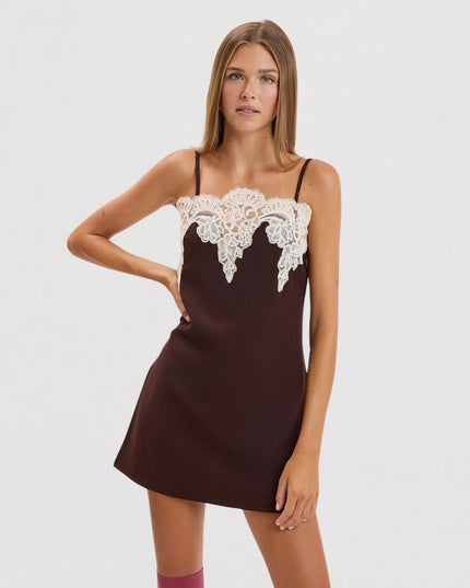 Top Lace Detail Mini Dress
