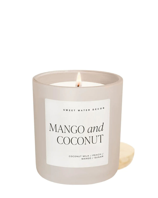 Mango & Coconut 15oz White Jar Soy Candle