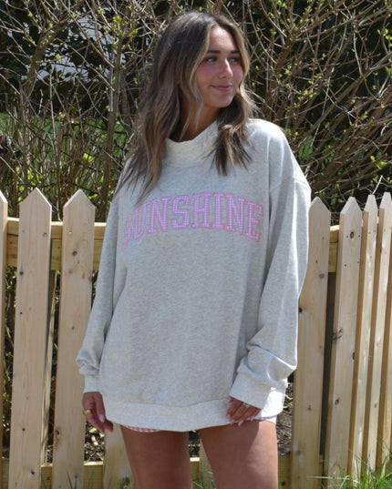Gingham Sunshine Terry Mock Neck