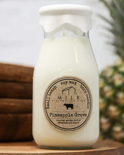 Pineapple Grove Milk Bottle Candle