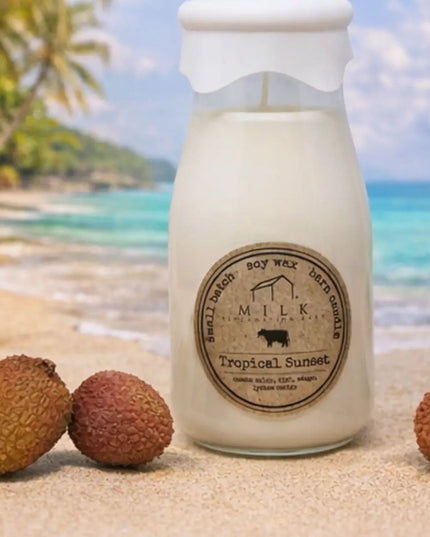 Tropical Sunset Milk Bottle Candle