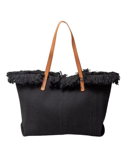 Fringe Edge Textured Tote Bag