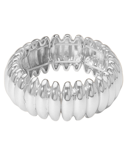 Metal Ribbed Stretch Bracelet