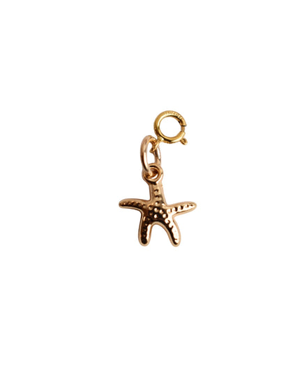 Small Dotted Metal Starfish Gold Metal Charm