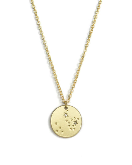 Zodiac Disc Gold Constellation Necklace
