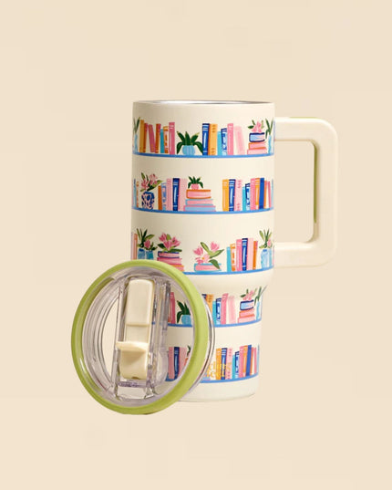 Book Shelfie 20 oz Lifestyle Flip Straw Tumbler