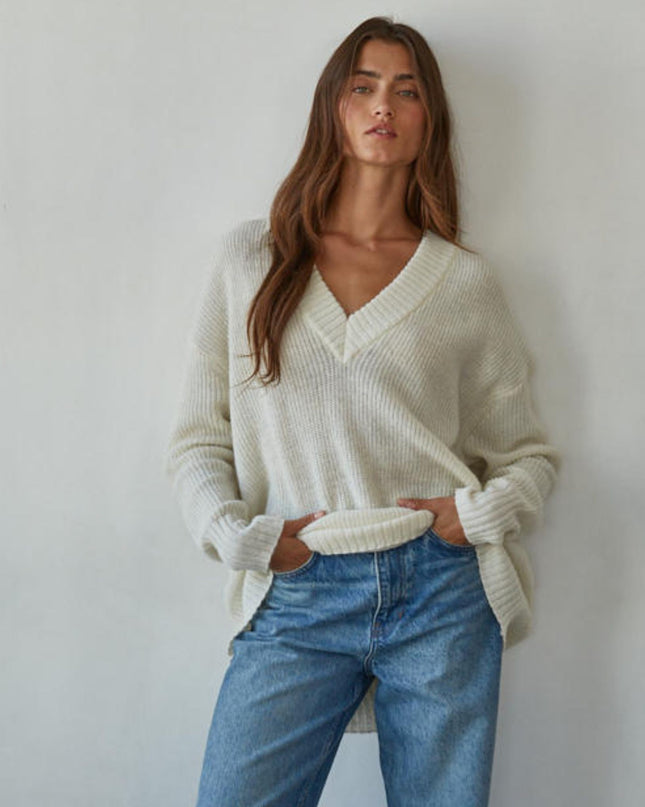 Benni V Neck Ribbed Sweater