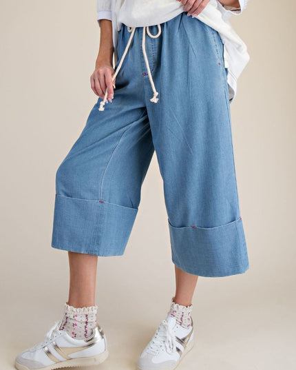 Wide Leg Mineral Washed Pants