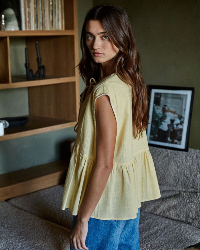 Calla Double Tie Sleeveless Babydoll Top