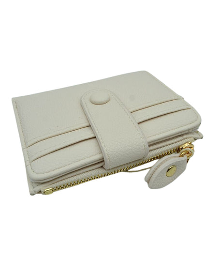 Zipper Button Card Holder Wallet