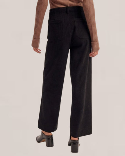 Stretch Corduroy Wide Leg Crop Pants