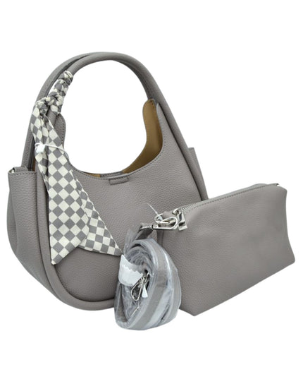 Checkered Scarf Wrapped Tote Bag