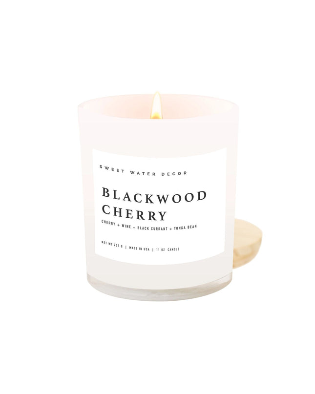 Blackwood Cherry 11oz White Candle