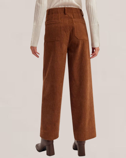 Stretch Corduroy Wide Leg Crop Pants