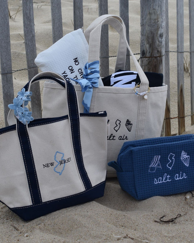 Salt Air Embroidered Boat Cosmetic Pouch