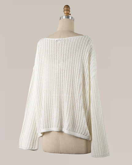 Nautical Anchor Mesh Knit Sweater
