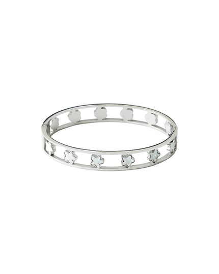 Spaced Cut Out Mother Of Pearl Starfish Double Bar Hinge Bangle