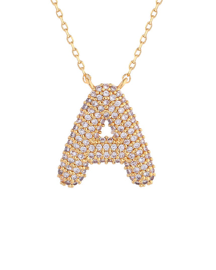 CZ Stone Initial Monogram Necklace