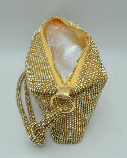 Knot Handle Sparkly Evening Shoulder Bag