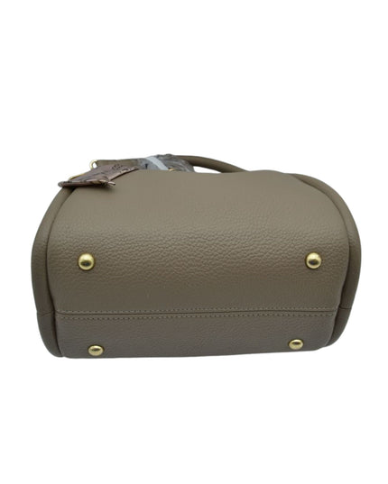 Scarf Detail Pebbled Vegan Leather Satchel Handbag