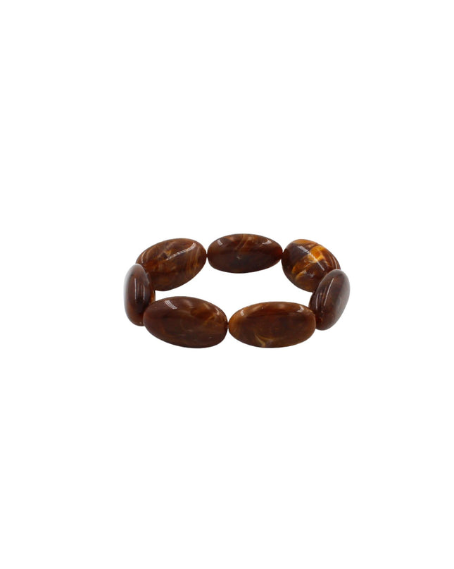 Oval Natural Stone Beaded Stretchable Bracelet