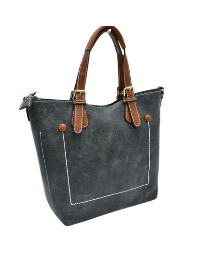 Brown Strap Front Pocket Handbag