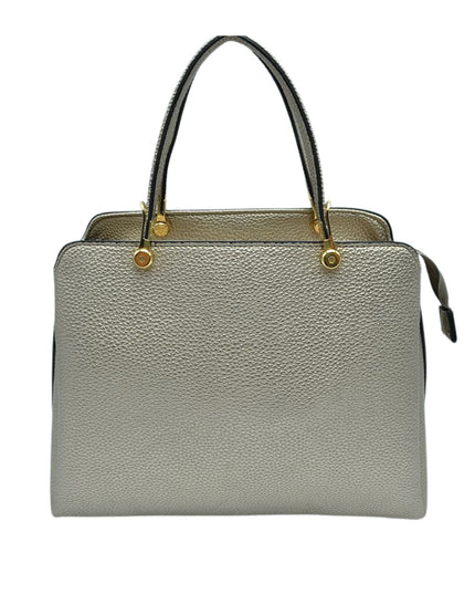 Solid Clutch Hand Bag With Gold Clasps