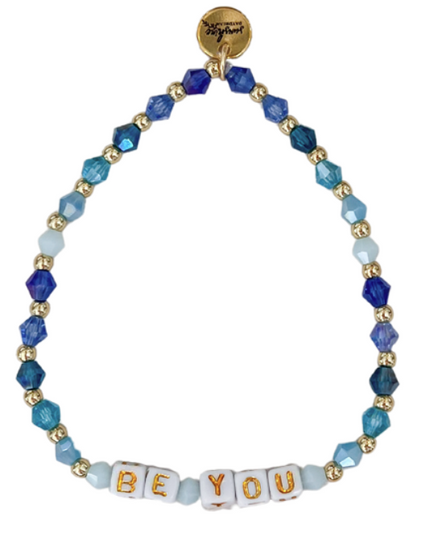 Be You Blue Colorful Letter Block Bracelet