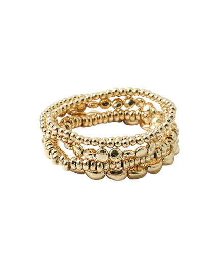 Mixed Metal Ball Beaded 5 Bracelet Set