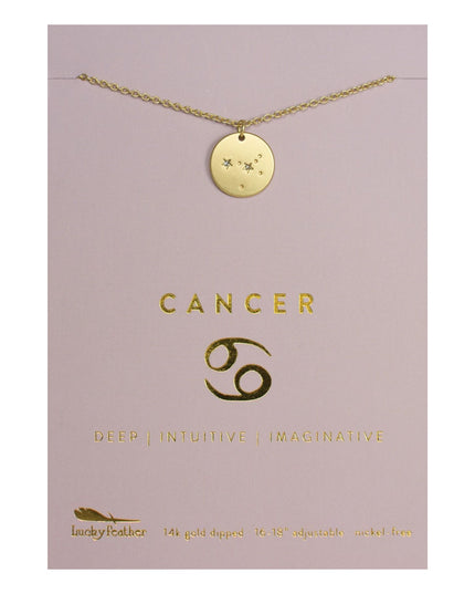 Zodiac Disc Gold Constellation Necklace