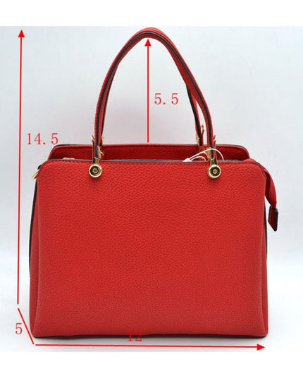 Solid Clutch Hand Bag With Gold Clasps