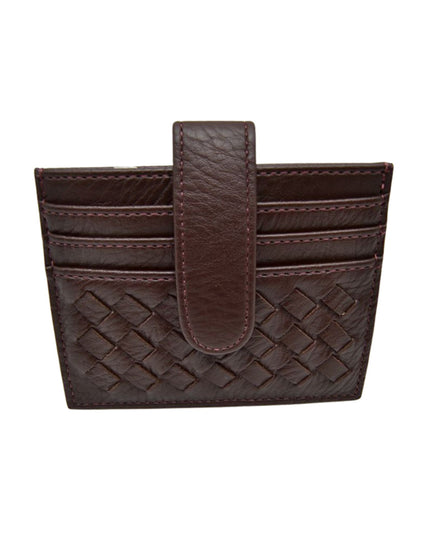 Snap Closure Woven Credit Card Holder