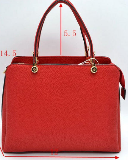 Solid Clutch Hand Bag With Gold Clasps