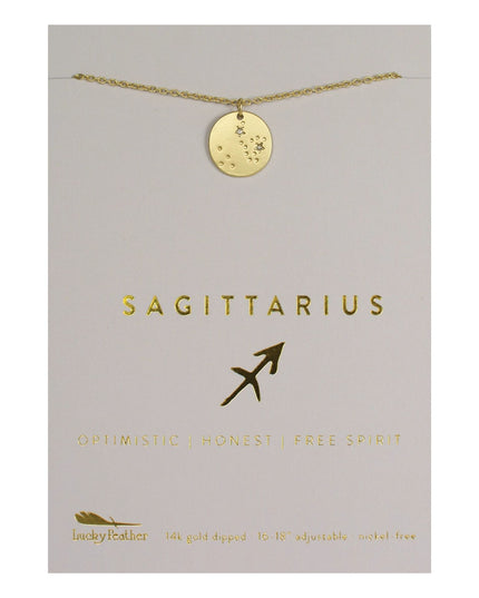 Zodiac Disc Gold Constellation Necklace