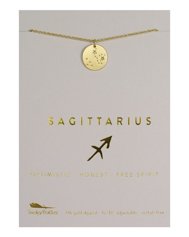 Zodiac Disc Gold Constellation Necklace