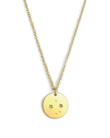 Zodiac Disc Gold Constellation Necklace