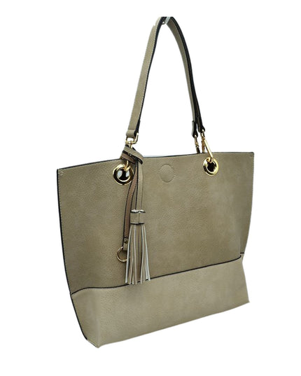 Gold Grommet Two Tone Tote Bag & Crossbody Bag