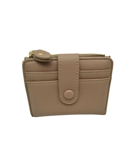 Zipper Button Card Holder Wallet