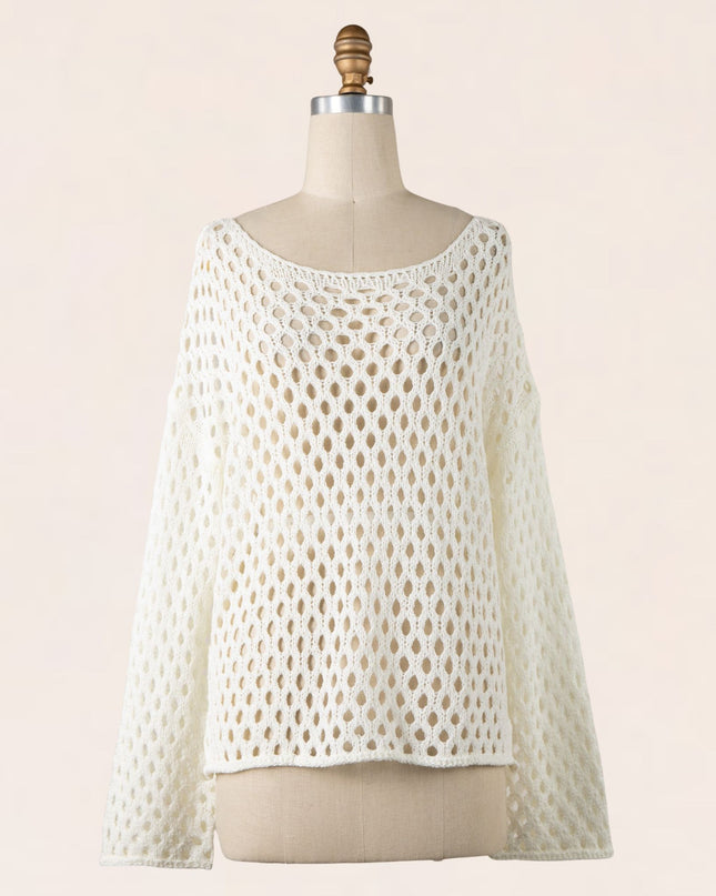 Diamond Crochet Beach Cover Up Sweater