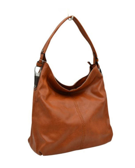 Slouchy Hobo Shoulder Bag Chestnut Strap