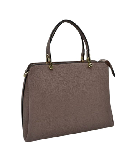 Solid Clutch Hand Bag With Gold Clasps