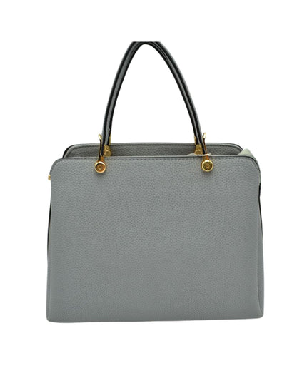 Solid Clutch Hand Bag With Gold Clasps