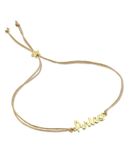 Zodiac Gold Scripted Adjustable Cord Bracelet