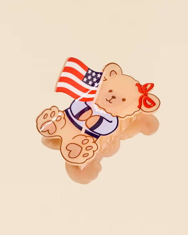 Star Spangled Bear Shape Up Claw Clip